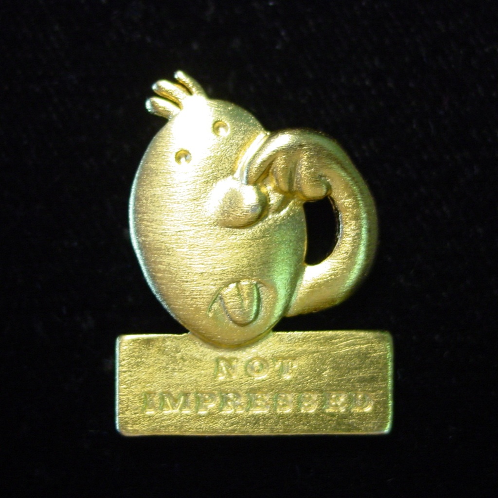 3/$12 Funny Face Not Impressed Tack Pin